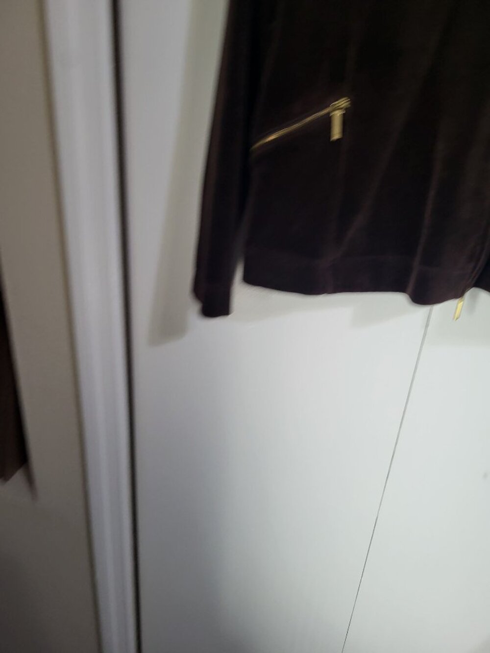 Lauren Ralph Lauren Womens XL Velour Zip Track Jacket Gold Trim y2k Brown - Picture 2 of 8